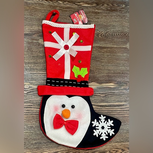 Set/3 Cracker Barrel Felt Christmas Stockings - 2 Snowman + Penguin (2011) - NWT - Picture 8 of 11